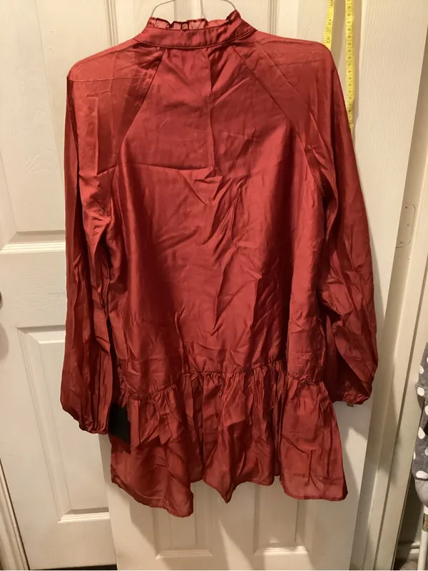 Love Tree Red Button-Front Peplum Blouse - Image 5