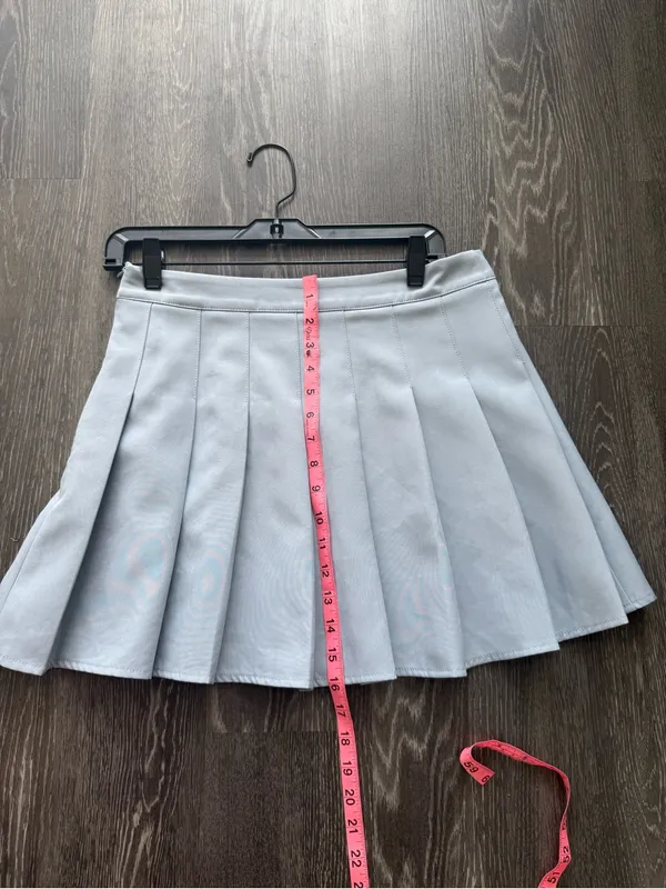 Missguided Light Blue Pleated Skater Mini Skirt - Image 4
