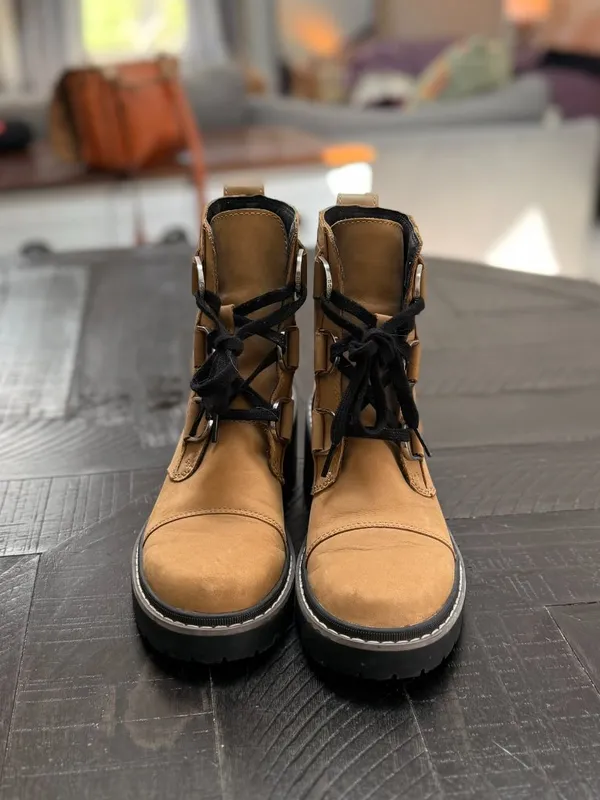 Sorel Joan Now Lace Up Caribou Buff Boots Waterproof Size 5.5 - Image 5