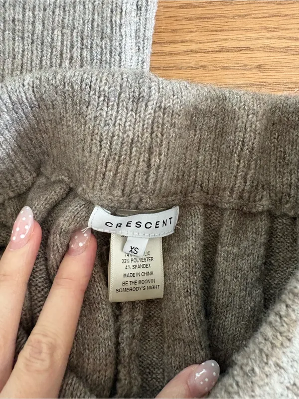 3 piece Cozy Ribbed Sweater Set - Taupe - Image 2