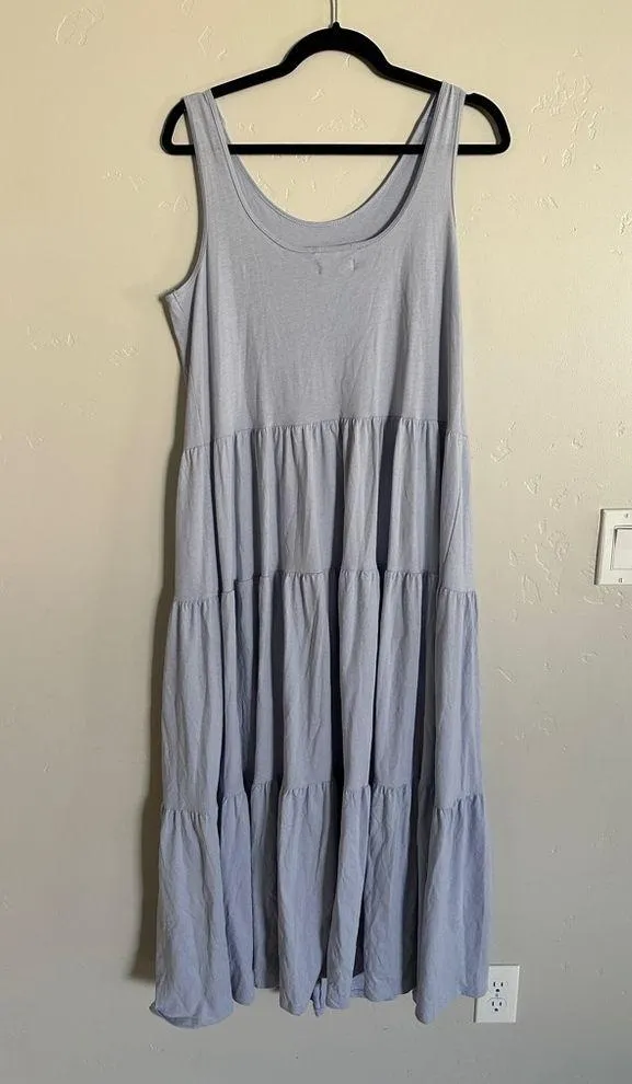 J. Crew Broken-In Jersey Tiered Maxi Dress periwinkle size small - Image 4