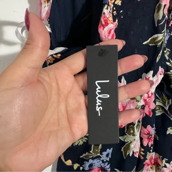 NWT Lulus Floral Fit & Flare Dress Crisscross Back Mini Summer Cottagecore Large - Image 7