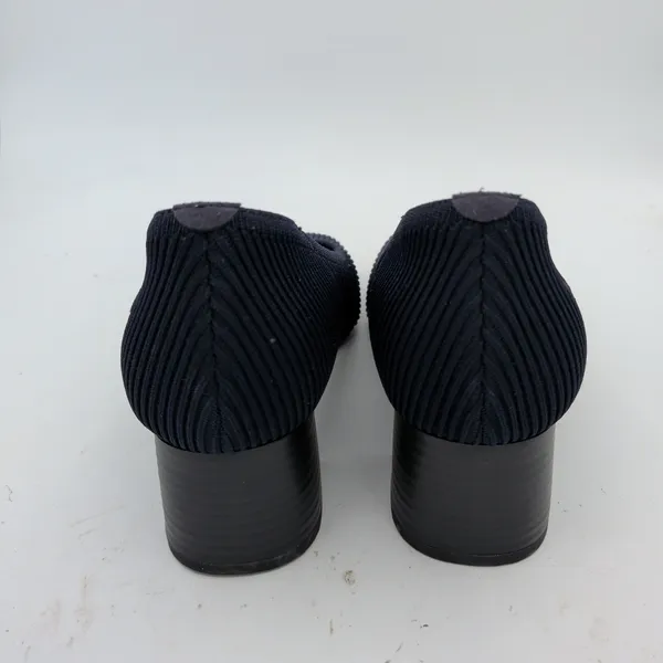 VIVAIA Melody 2.0 Square Toe Chunky Navy Ribbed Knit Block Heel Pumps 7.5 38.5 - Image 5