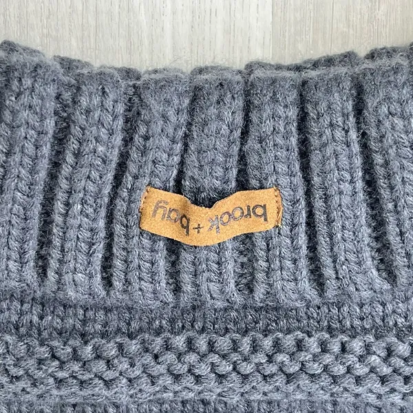 Brook + Bay Dark Gray Knit Slouchy Winter Warm Beanie Hat - Image 3