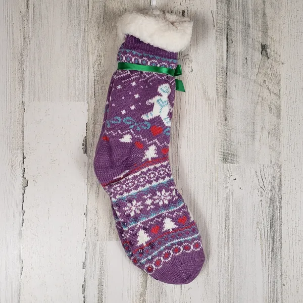 NWT Mari Clare Sherpa Lined Knit Winter Holiday Design No-Slip Slipper Socks - Image 6