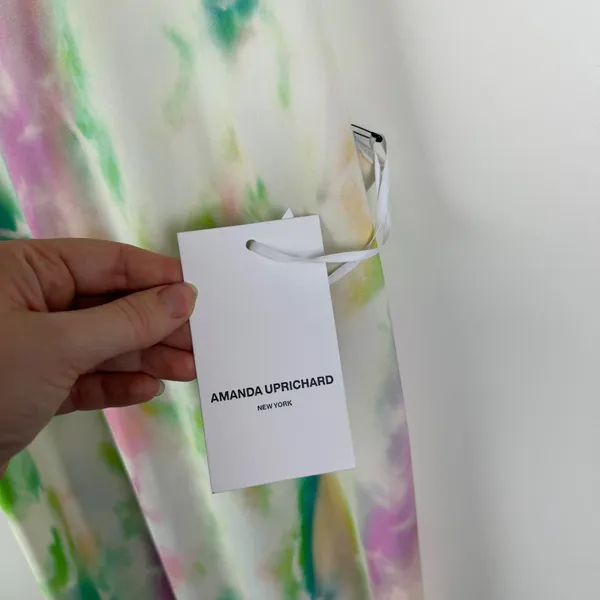 NWT Amanda Uprichard Multicolor Tie‎ Dye High Neck Racerback Midi Dress Small - Image 5