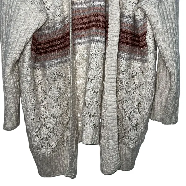 Anthropologie Pilcro Jemma Cable-Knit Open Cardigan Women Size XS/S Beige‎ Wool - Image 5