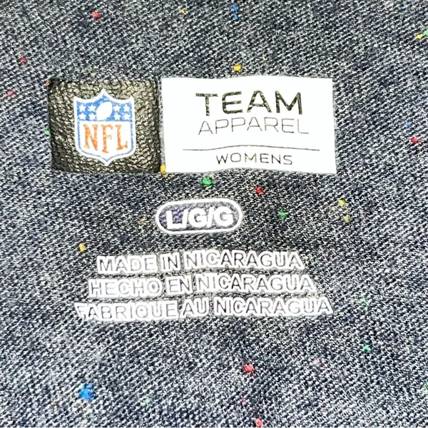NFL Team Apparel Women's Speckled Chicago Bears Short Sleeve V-Neck T-Shirt-Sz L - Image 10
