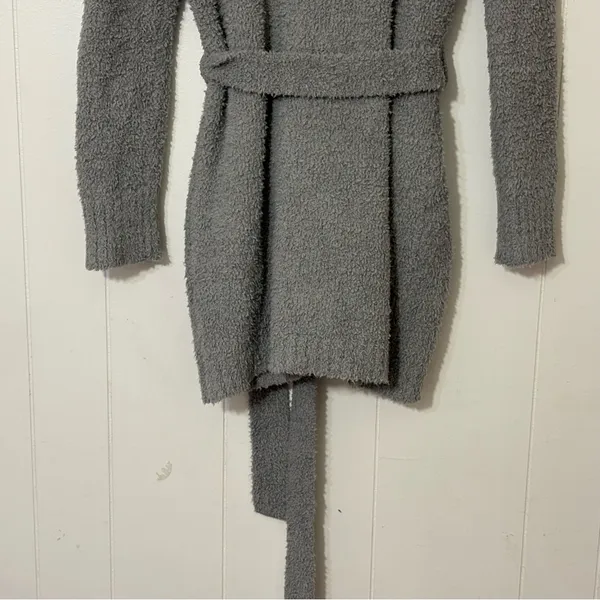 SKIMS Cozy Knit Bouclé Robe Cardigan Smoke Gray Belted Lounge Sweater XXS/XS - Image 11