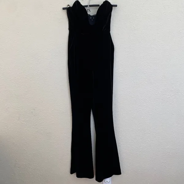 NBD x revolve black‎ strapless velvet jumpsuit NBD Kona Jumpsuit Black size XXS - Image 3