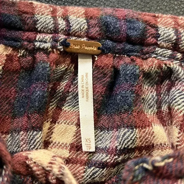 Free People Plaid Northern Bound Flannel Henley top size XS - Image 9