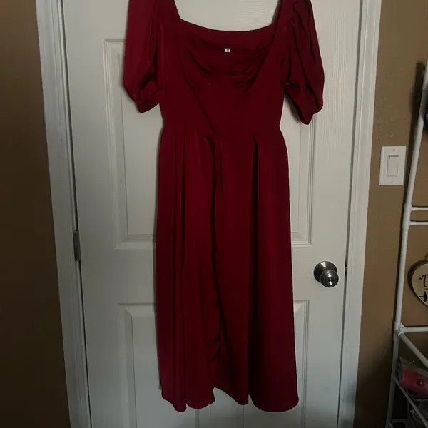 Source Unknown Burgundy Midi Dress - Image 2