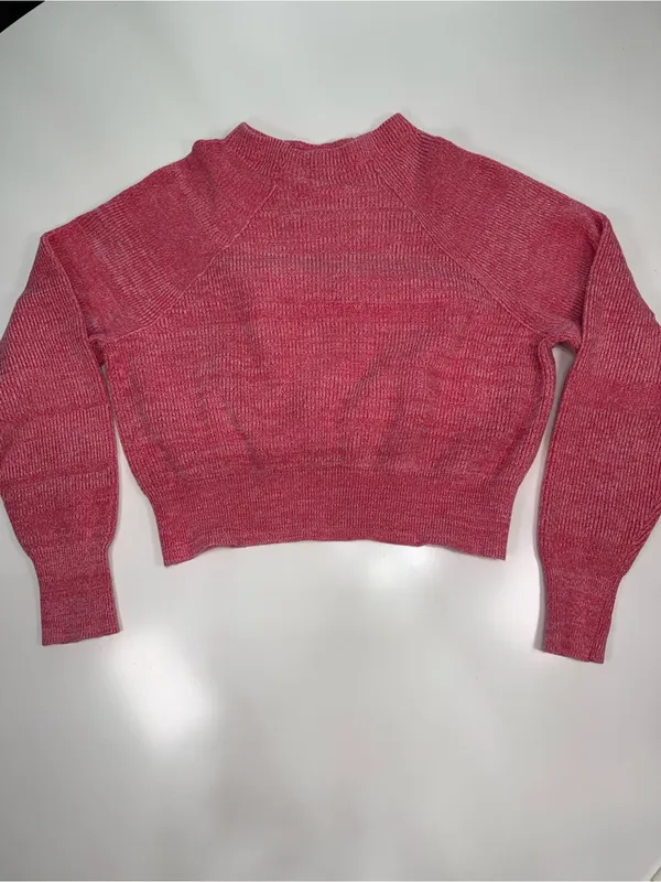 Free People Rose Pink Cropped Crewneck Sweater Size Medium NWOT - Image 2