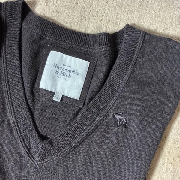 Y2K Abercrombie & Fitch Preppy V-Neck Knit Sweater‎ Dress Womens S Elena - Image 5