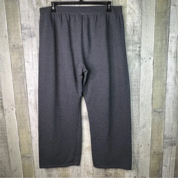 Hanes Comfort Blend Sweats Size XX-Large Gray Fleece Wide Leg Pants - Image 2