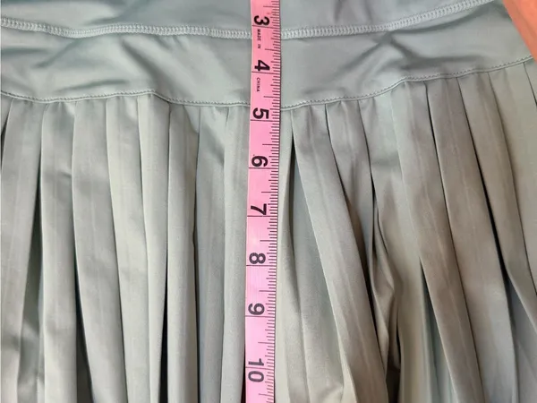 Gold Hinge Pleated Mint Green Women's Skirt - Image 10