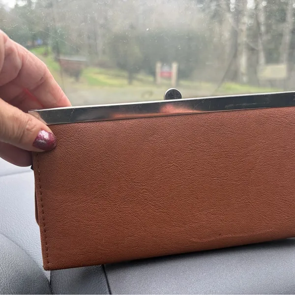 Fringed Tan Clutch Wallet Brown - Image 2
