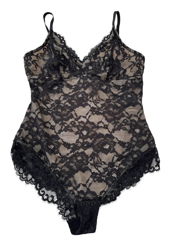NWT Popilush Tummy Control Lace V-Neck Shapewear Slimming Bodysuit Black Size L - Image 7