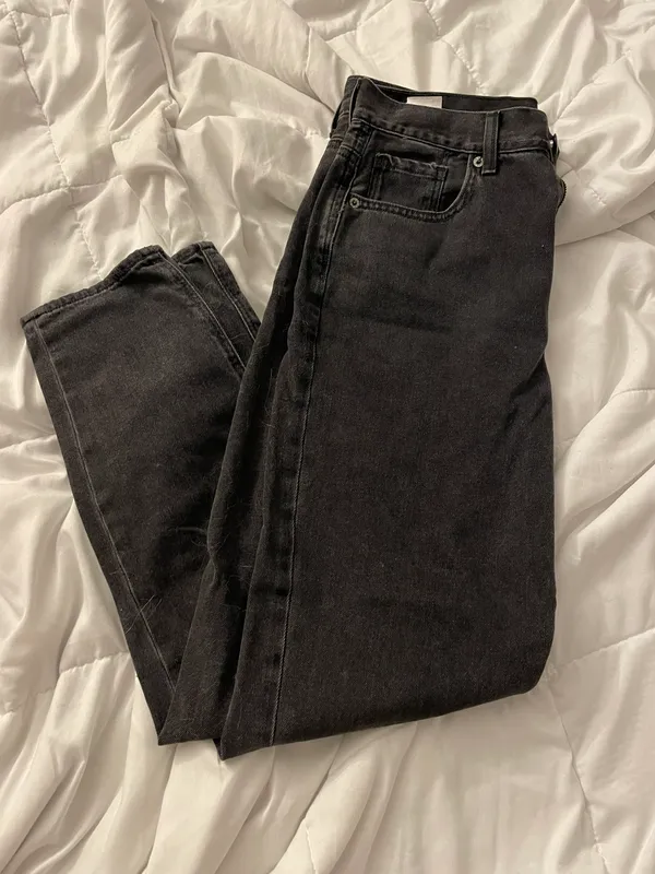 American Eagle Regular Waist Straight Jeans Black - Image 3