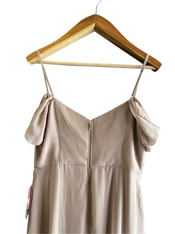 Birdy Grey Spence Convertible Maxi Dress Bridesmaid taupe Chiffon Sz L NWT - Image 5