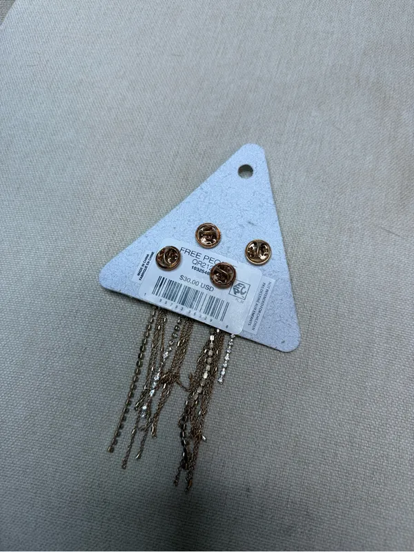 Free People Brandy Fringe Pin Set Gold NWT - Image 3