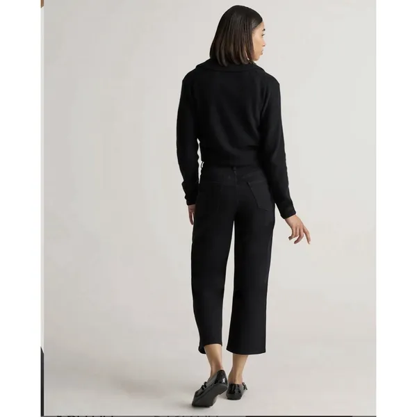 Quince High Rise Women’s Bella Stretch Patch Pocket Wide Leg Pants Black 29 - Image 3