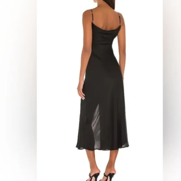 Free people smoke and mirrors slip dress satin evening party black Carolyn b 90s - Image 6