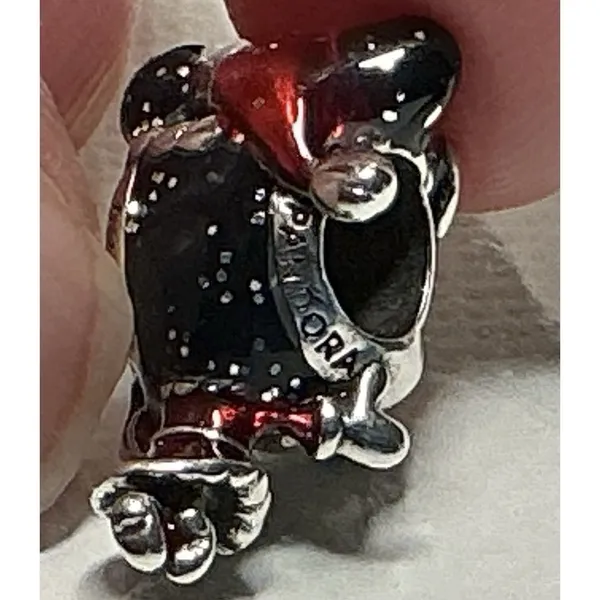 Pandora Disney Minnie Mouse Santa Hat Red Enamel Charm ALE S925 - Image 7