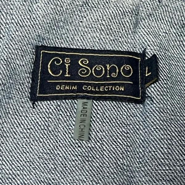 L Ci Sono Blue Gray Polyester DenimJean Jacket Sweatshirt Autumn Casual Women’s - Image 6