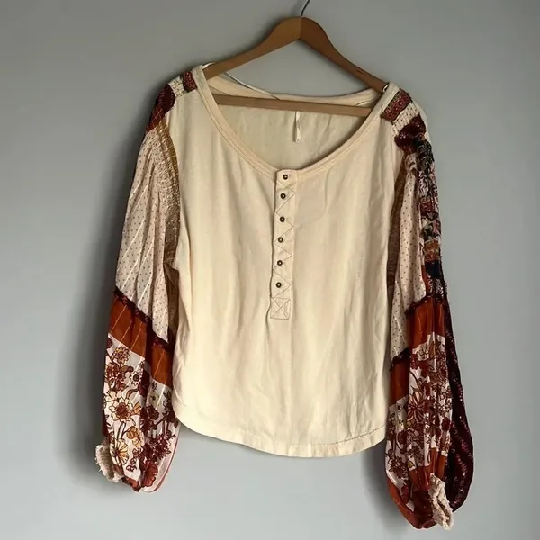Free People Vintage Combo Light Magic Henley Blouse - Image 4