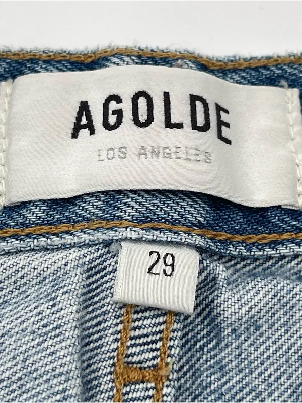 AGOLDE 90s Pinch Frayed Hem High Rise Straight Cropped Denim Jeans Sz 29 *READ* - Image 10
