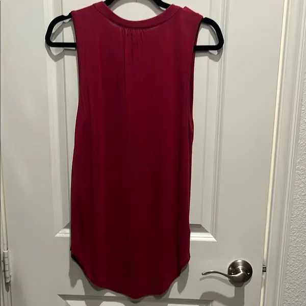 LOFT Red Sleeveless Tie Front Tank Top - Image 2