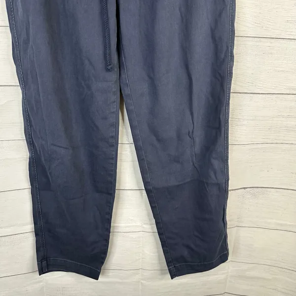 Faherty Women S Navy Essential Travel Pants Pull On Linen Modal Blend Drawstring - Image 4