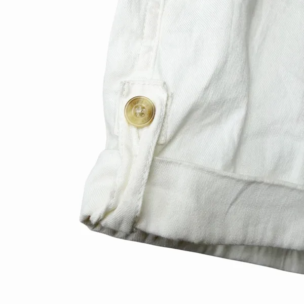 Abercrombie &‎ Fitch Womens Linen Shorts Size 12 Ivory Drawstring Resort Preppy - Image 3