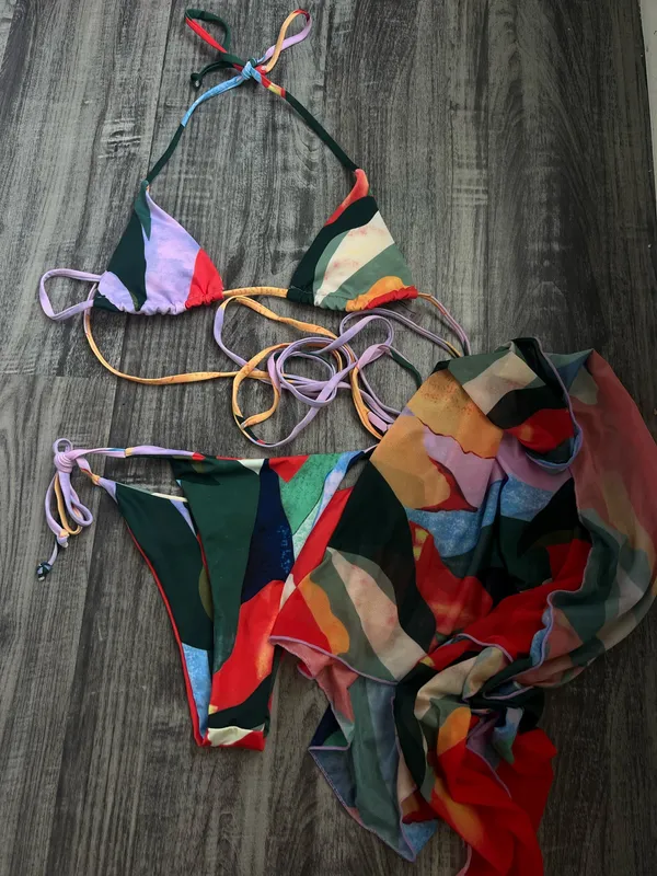 SheIn multicolor tie bikini set - Image 4