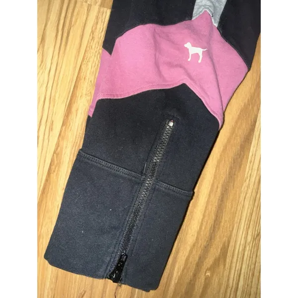 Victoria's Secret VS Love Pink M Colorblock‎ Zip Ankles Campus Yoga Legging - Image 2