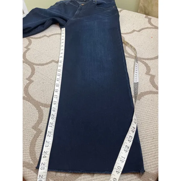 Fidelity Denim Malibu High wide crop raw hem Venetian Blue Jeans, size 31 - Image 5
