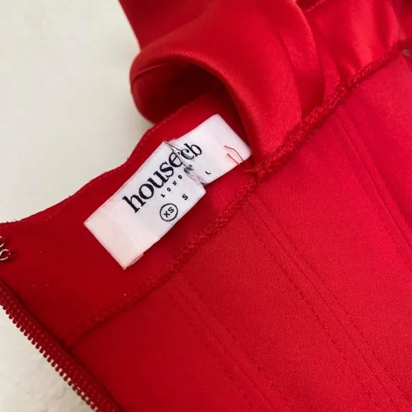 HOUSE OF‎ CB 'Loretta' Red Satin Off Shoulder Dress/Size XS NWOT - Image 13
