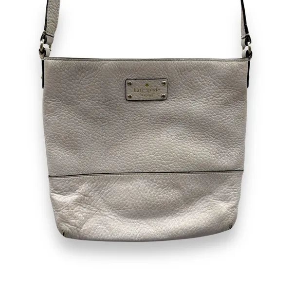 Kate Spade‎ Bag Bay Street Cora Pebbled Leather Beige Gray Crossbody - Image 2
