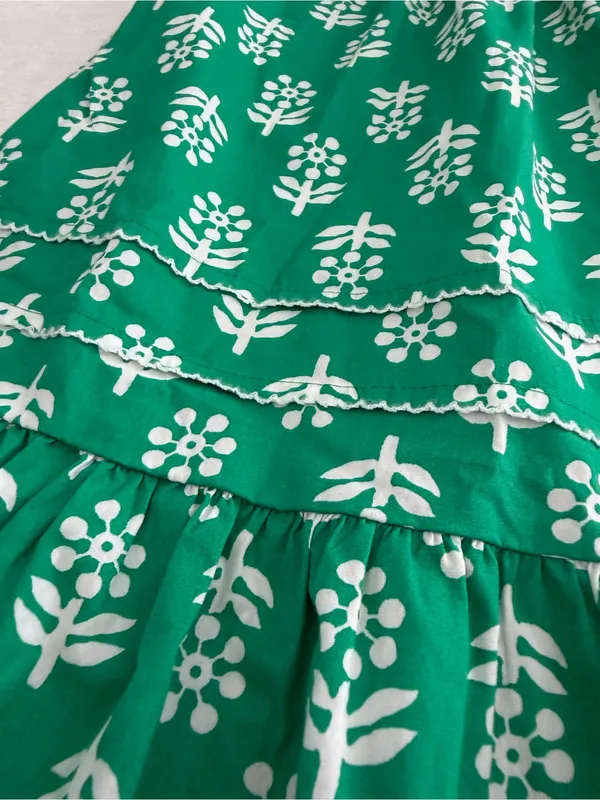 J.Crew Block Print Puff Sleeve Midi Dress Green Size 6 NWT - Image 8
