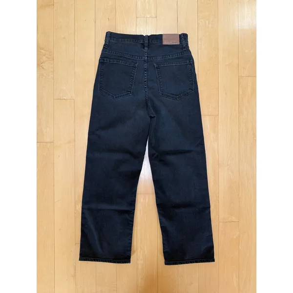 Madewell Slim Wide-Leg Crop Jeans Faded Black Lunar Wash 25/26 - Image 4
