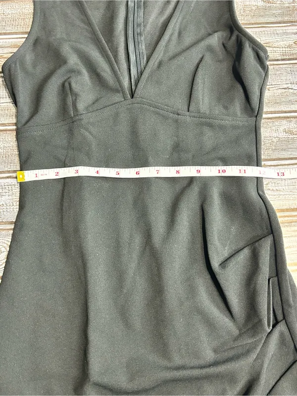 Hello Molly Delicate Encounters Black V-Neck Midi Bodycon Dress Size 2 - Image 9