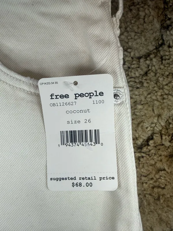 Free People We The Free Bailey Denim Mini Skirt Coconut NWT Size 26 - Image 4