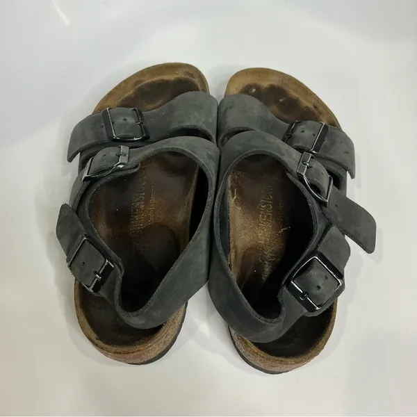 Birkenstock Milano black‎ leather sandals casual trendy womens size 37 / 6 - Image 6