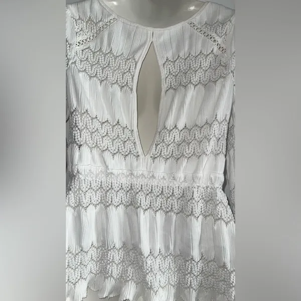 Free People Cream Lace Detail Blouse - Image 7