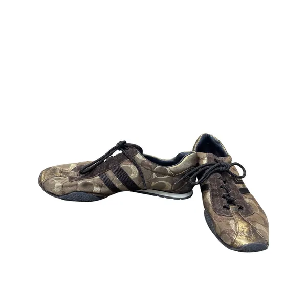 Coach Kate Womens Brown Leather & Suede Sneakers Size 7.5M SKU 9199 - Image 2
