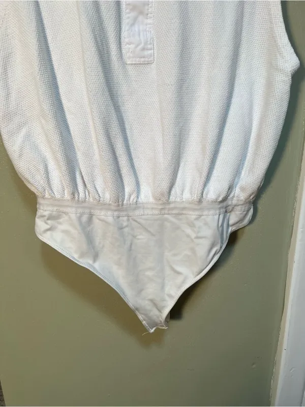 Intimately Free People Women's Size Medium Peek Aye Bodysuit White Half Button - Image 6