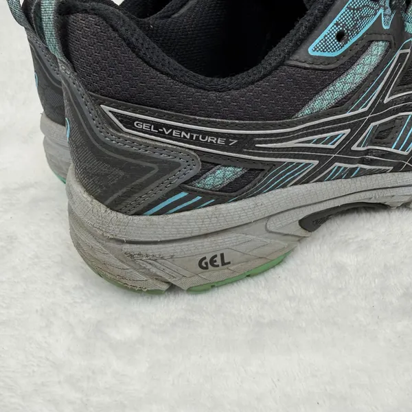 ASICS GEL-Venture 7 Womens Trail Running Shoes Black Aqua Green‎ 7.5 - Image 5