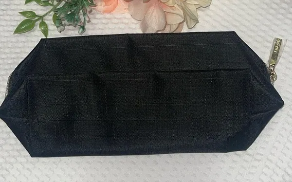 Lancôme Black Zipper Cosmetic Makeup Toiletry Travel Bag Pouch NWOT - Image 3