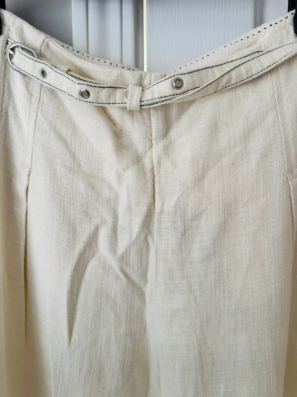 Anthropologie Linen Blend City Beach Trouser Pants, Size 6 - Image 10